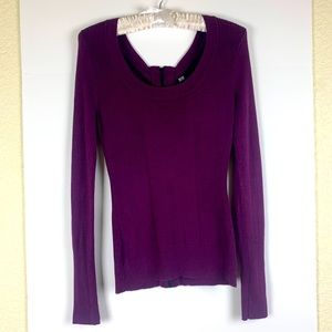 David Bitton purple sweater with contrast zipper back